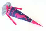 Mobile Preview: Schultüte mit glitzer Pferd blau pink